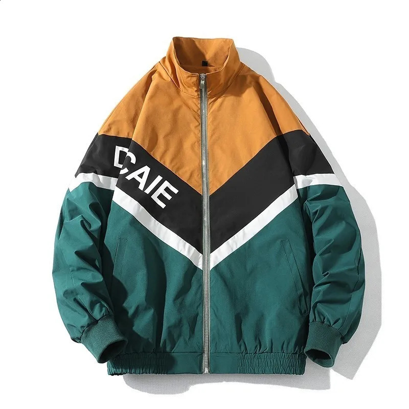 mens streetwear autumn trend windproof jacket zipper Harajuku Coats sport black blue bomber 250317