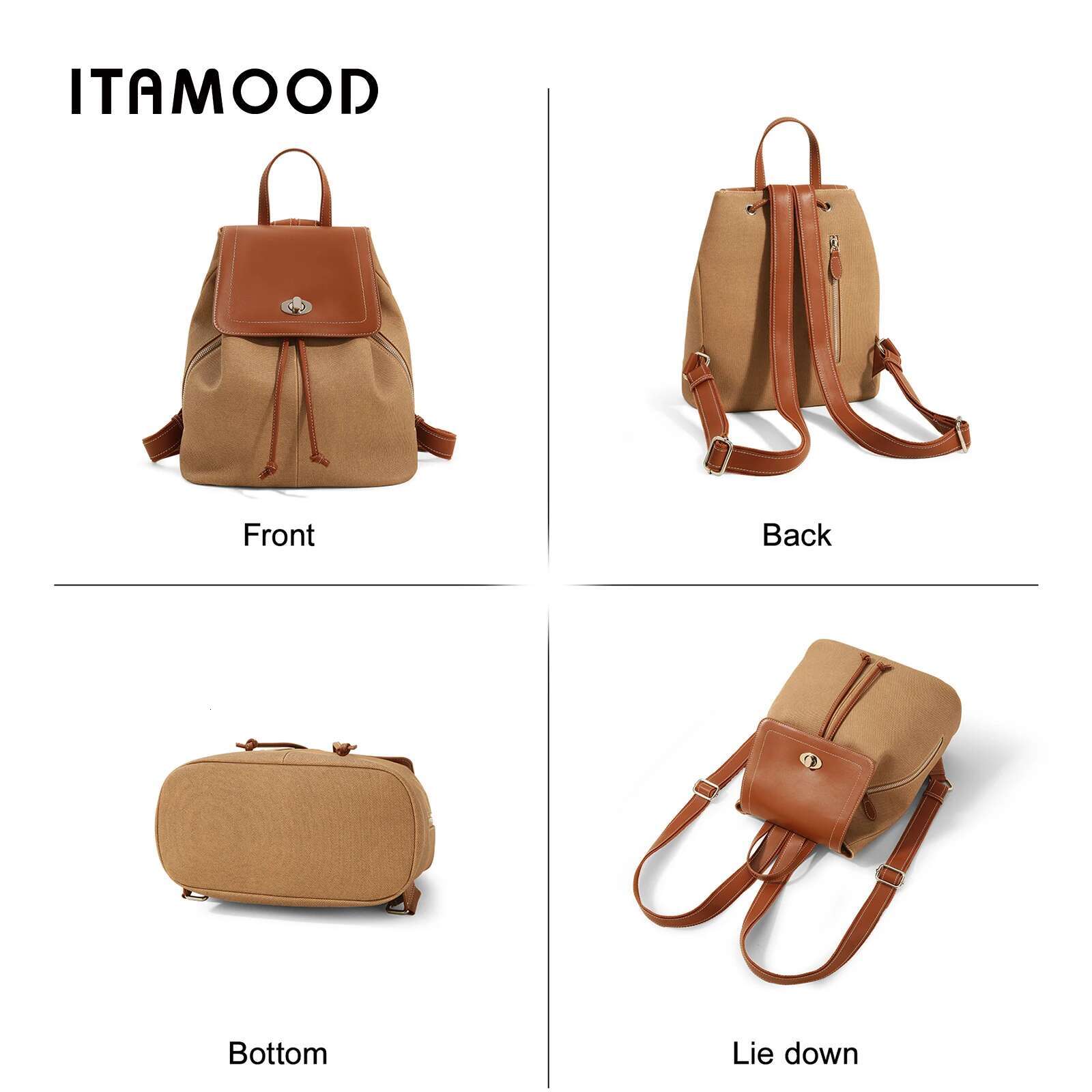 ITAMOOD New Shoulder Bag Senior Sense Of Collision Color Blocking Versatile Commuter Backpack Large-Capacity Schoolbag
