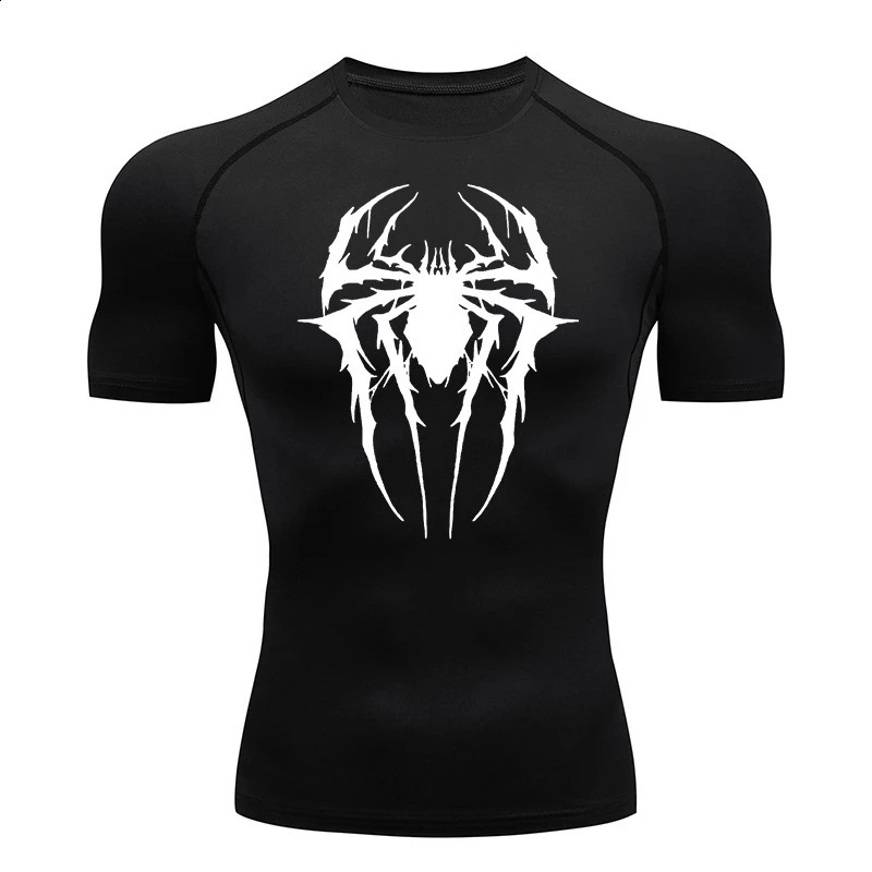Spider Graphic Compression Shirts for Men Gym Workout Rash Guard Athletic Quick Dry Tshirts Tees Tops Undershirts Baselayers 250319