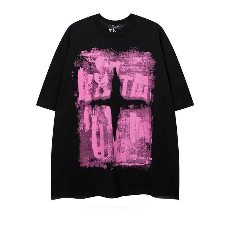 Mens and womens cotton creative printing graphic T-shirt round neck short sleeved oversized T-shirt street clothing Harajuku Y2K summerT250319