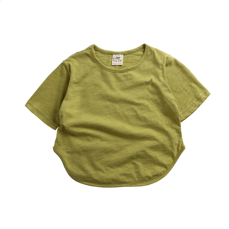 Arrivals Boys Girls Cotton T-shirts Kids For Childrens Clothing Plain Tees Shorts Sleeves Cozy Pullover Tops Youth Outfits 250319