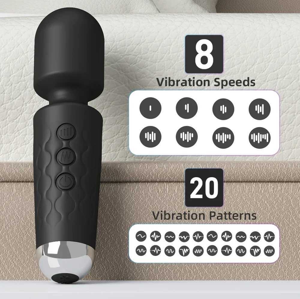 Powerful AV Vibrator for Women 20 Speeds Nipple G spot Clitoris Stimulator Magic Wand Dildo Female Masturbation Adult Sex Toy W250319