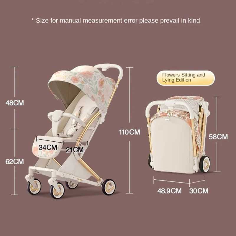 New baby stroller childrens walking baby god lightweight folding pocket cart childrens four-wheel stroller umbrella cart Z250319