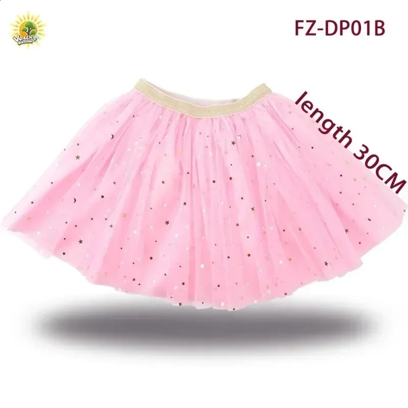 Kids Princess Skirts Girls Irregular Layered Mesh Tulle Birthday Party Tutu Mini Skirts Girls Pink Snow Casual Ballet Skirt K016 250319