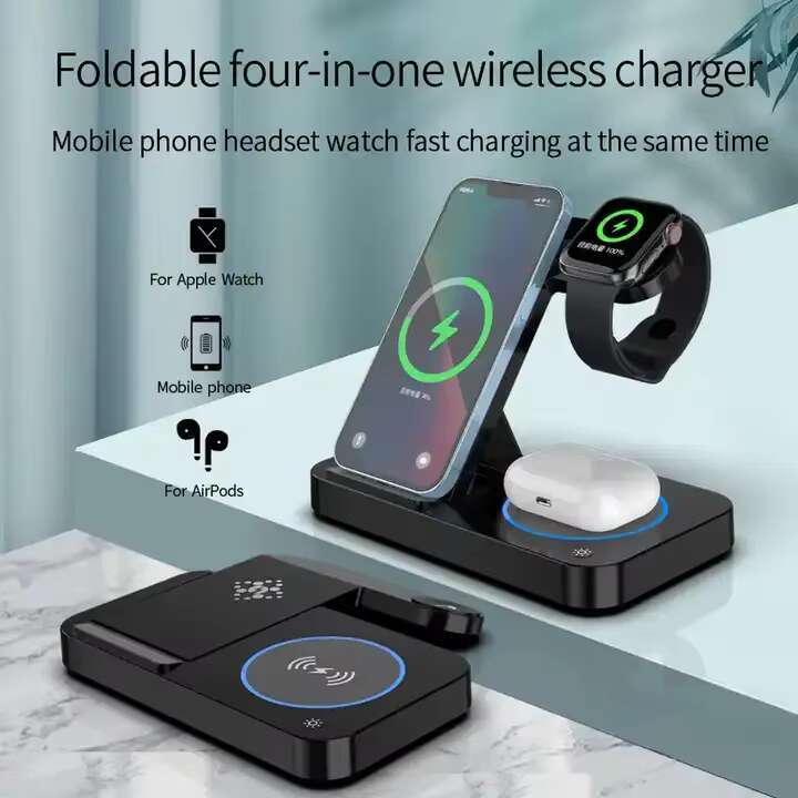 Wireless 3in1 4 in 1 Charging Station Foldable Adjustable Phone Charger Dock for iPhone Apple Watch