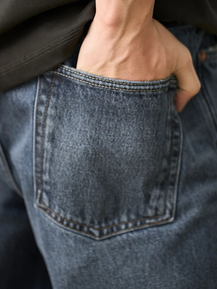 2025 Srping loose tapered jeans mens 135oz washed retro denim pants plus size 250312