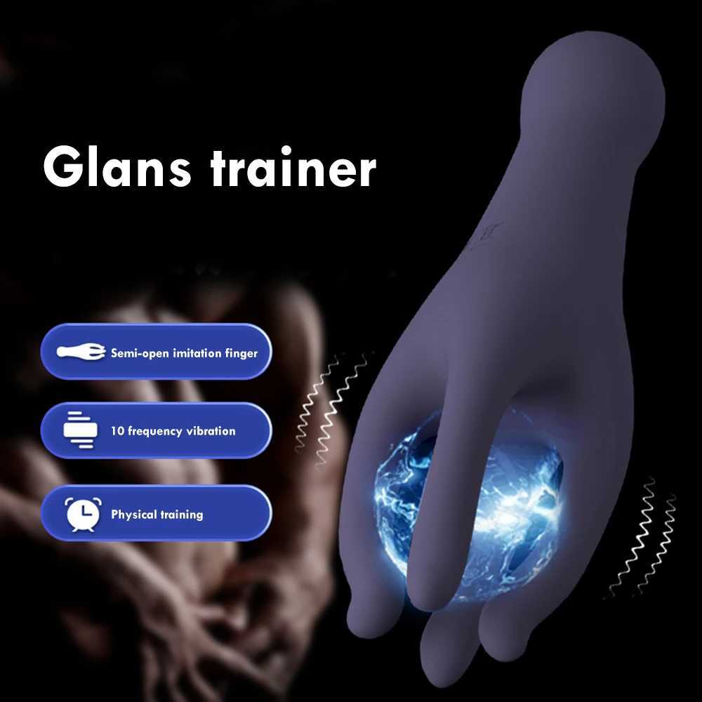 Masturbator for Men Glans TrainerGlans vibrator penis massage stimulator endurance training toyXJ250319