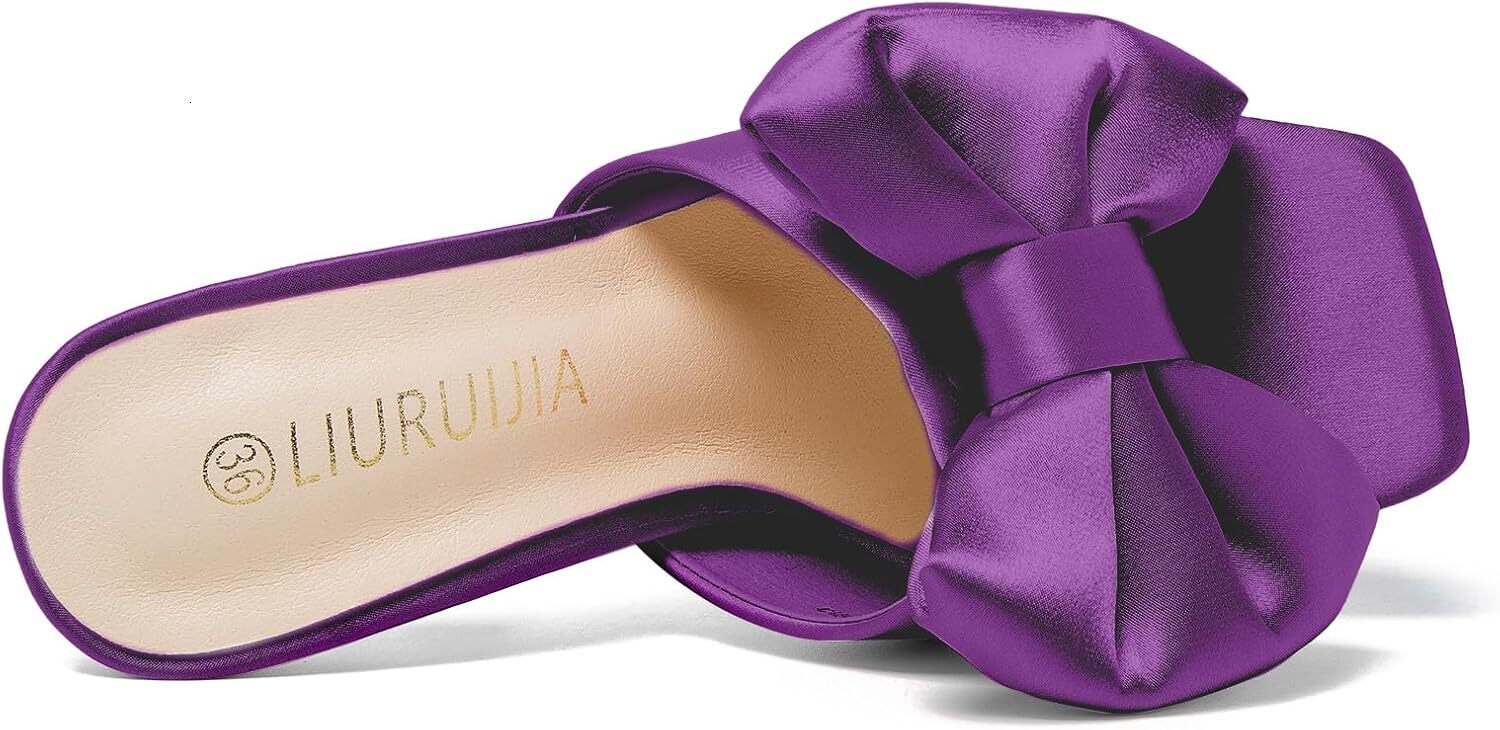 2025 New With Box Designer sandals Women's bow, high heels, dress, sandals, one foot kick, party, dance, wedding, bride's shoes