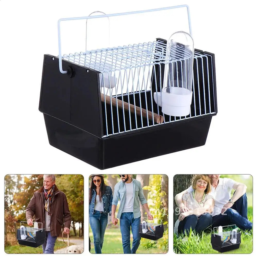 Bird cage portable feeder small carrying case transportation parrot and bird supplies pet handheld plastic 250318