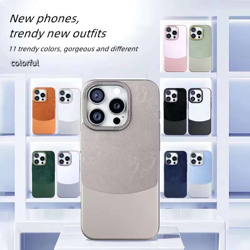 Splicing Flannel Cell Phone Case Ultra Thin Matte Anti Fall Back Cover With Metal Lens for iPhone 16 15 14 13 12 Pro Max