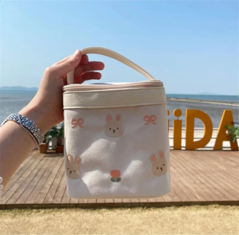Diaper Bags Waterproof Bear Embroidery Thermal Insulation Mommy Bag Fashion Food Storage Bags Multifunctional Mother Baby Bags 250319