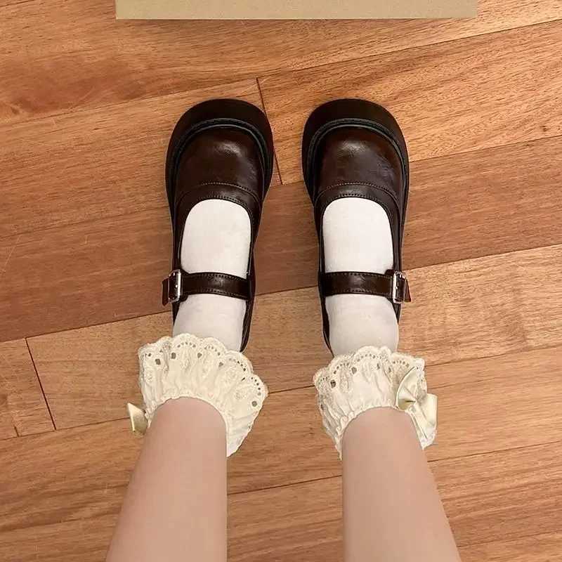 Black Super High Heels Mary Jane Shoes Women 2023 Gothic Shorty Platform Pump Womens Plus Ankle Buckle Party Lolita Shoes 42XJ250319