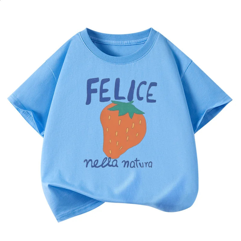 Kids Summer T Shirts Cotton Graphic Tees for Girls Shortsleeve Boys Tops Toddler Children Baby TShirt 250319