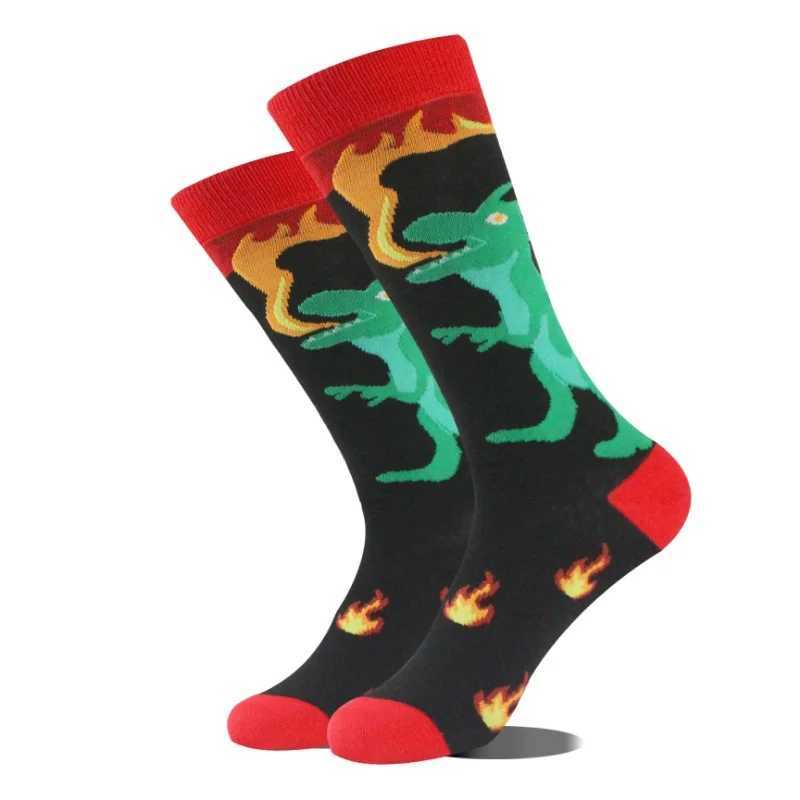 1 pair of interesting animal socks mens Divertedos alien lapdog panda flamingo cactus Sokken unisex new skateboard crazy Meiyas X250319