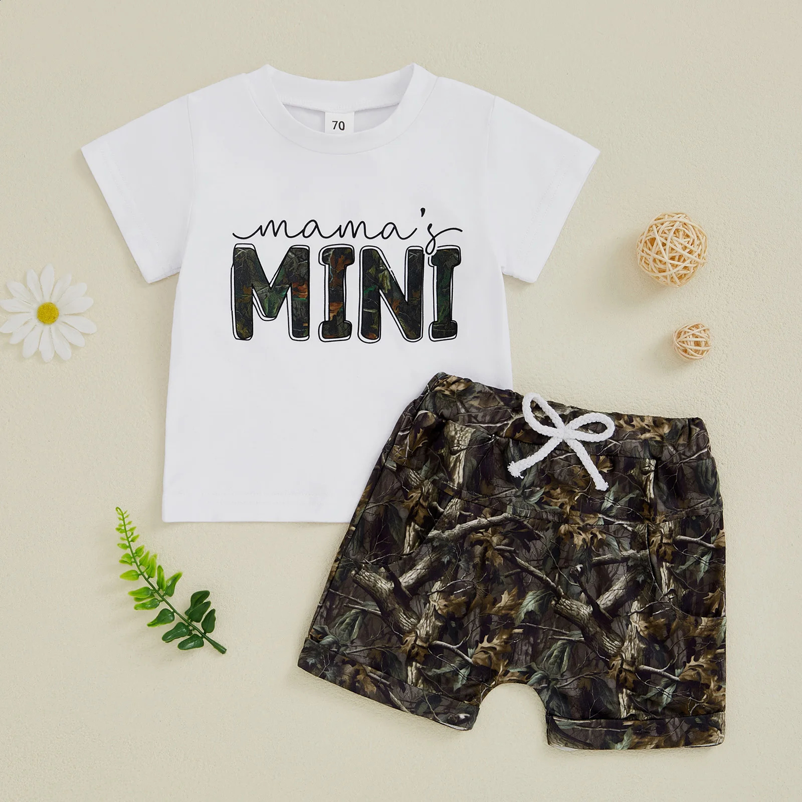 MISOWMNJOY Baby Boy Summer Clothes 2 pieces of toddler clothing letter printed short sleeved Tshirt with childrens set 250319