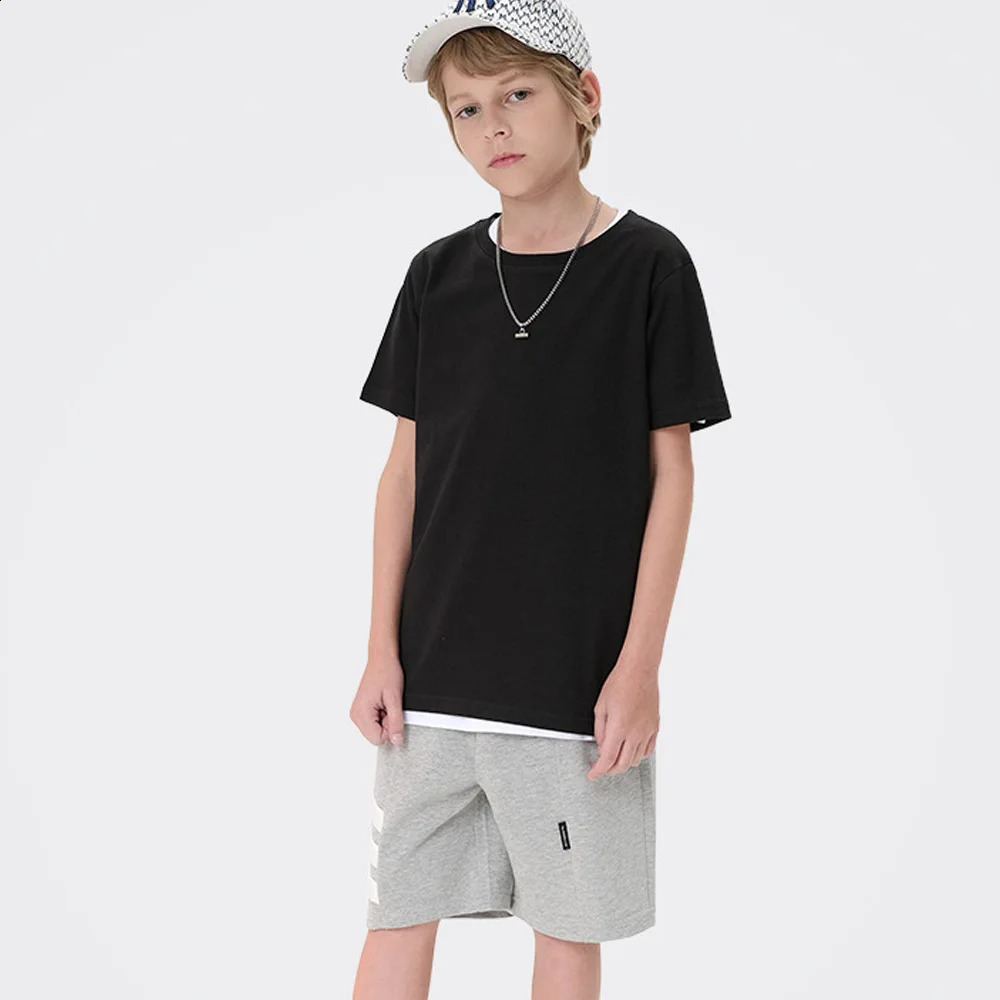 Classic Tshirts for Boys Girls Cotton White Black Tees Baby Toddler Short Sleeve T shirt Childrens Clothing Kids 2 to 14 Years 250319