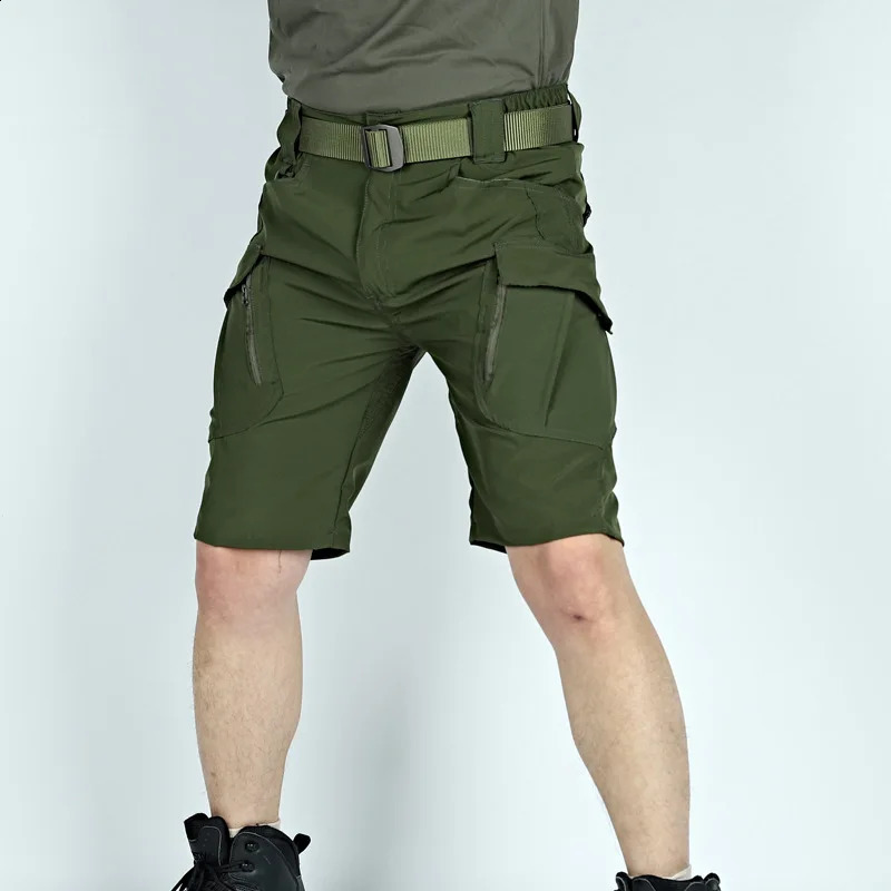 mens work pants tactical multi pocket waterproof outdoor clothes casual shorts quick drying 2 pieces 250319