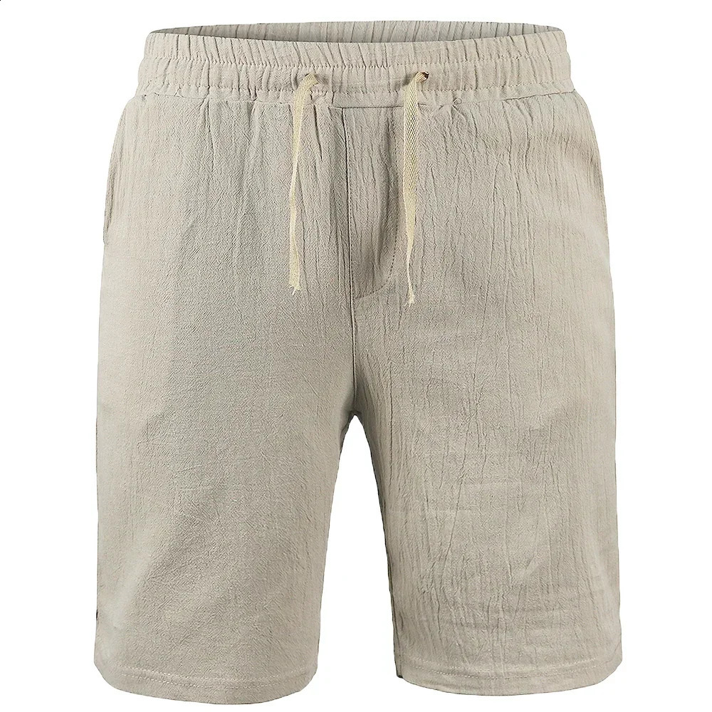Mens Cotton Linen Shorts Pants Male Summer Breathable Solid Color Linen Trousers Fitness Streetwear S-3XL 250317
