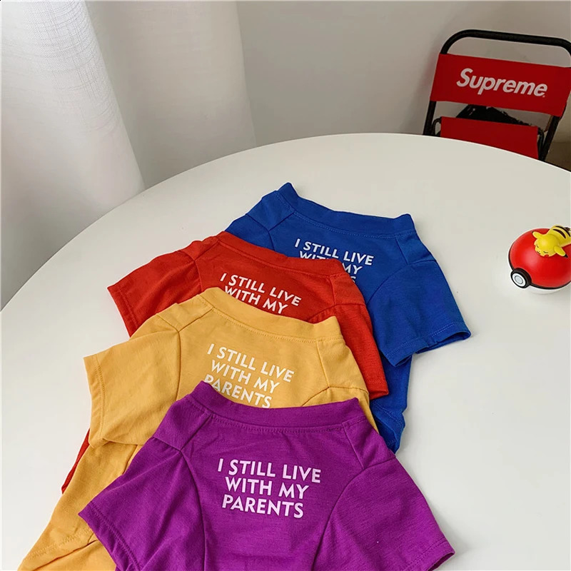 Small and mediumsized dog printed letter Tshirt cotton breathable pet clothing puppy shirt spring summer 250318