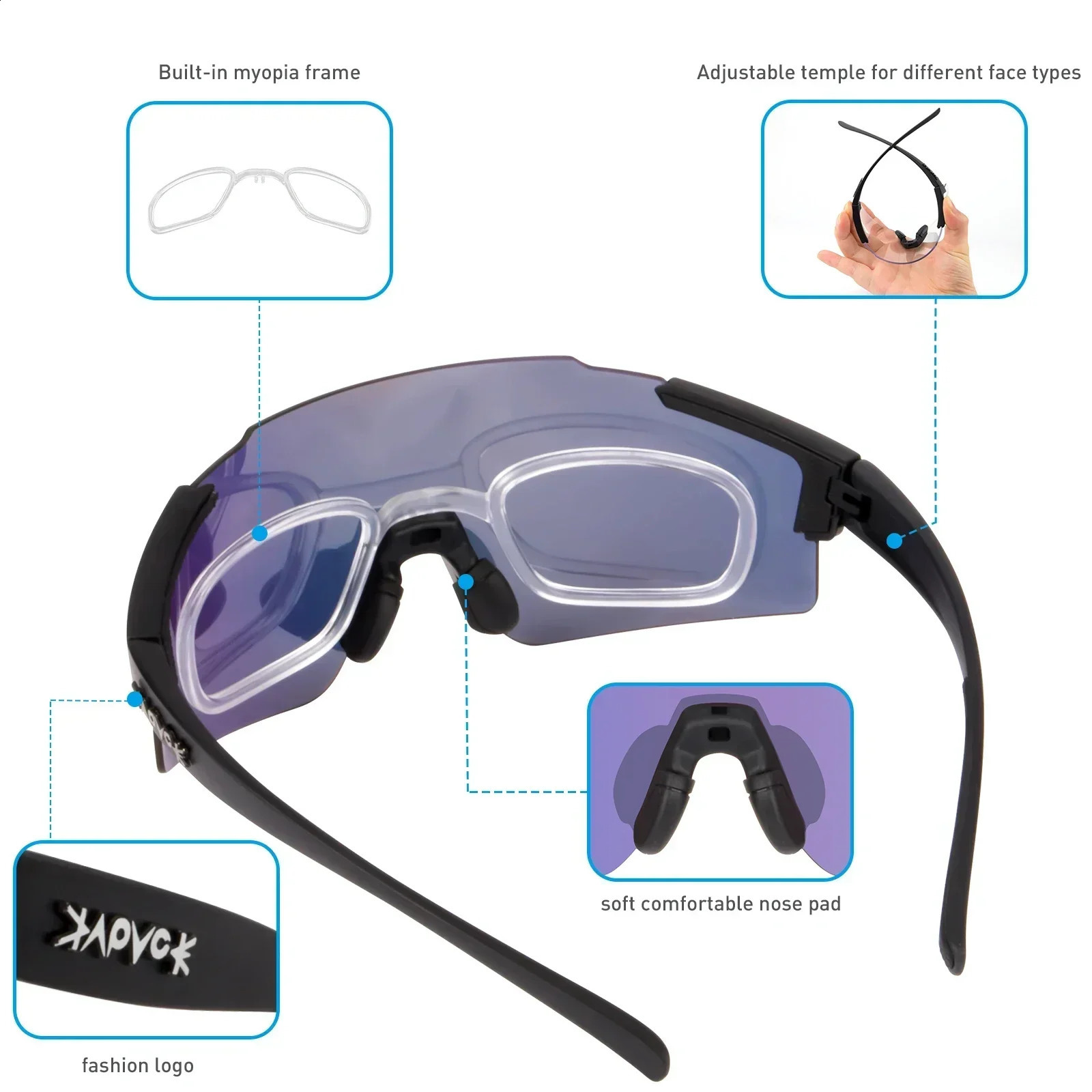 2025 Kapvoe Cycling Glasses for Men MTB Sunglasses Outdoor Sports Bicycle Bike Speed Women Road Cycl Pochromic UV400 250318