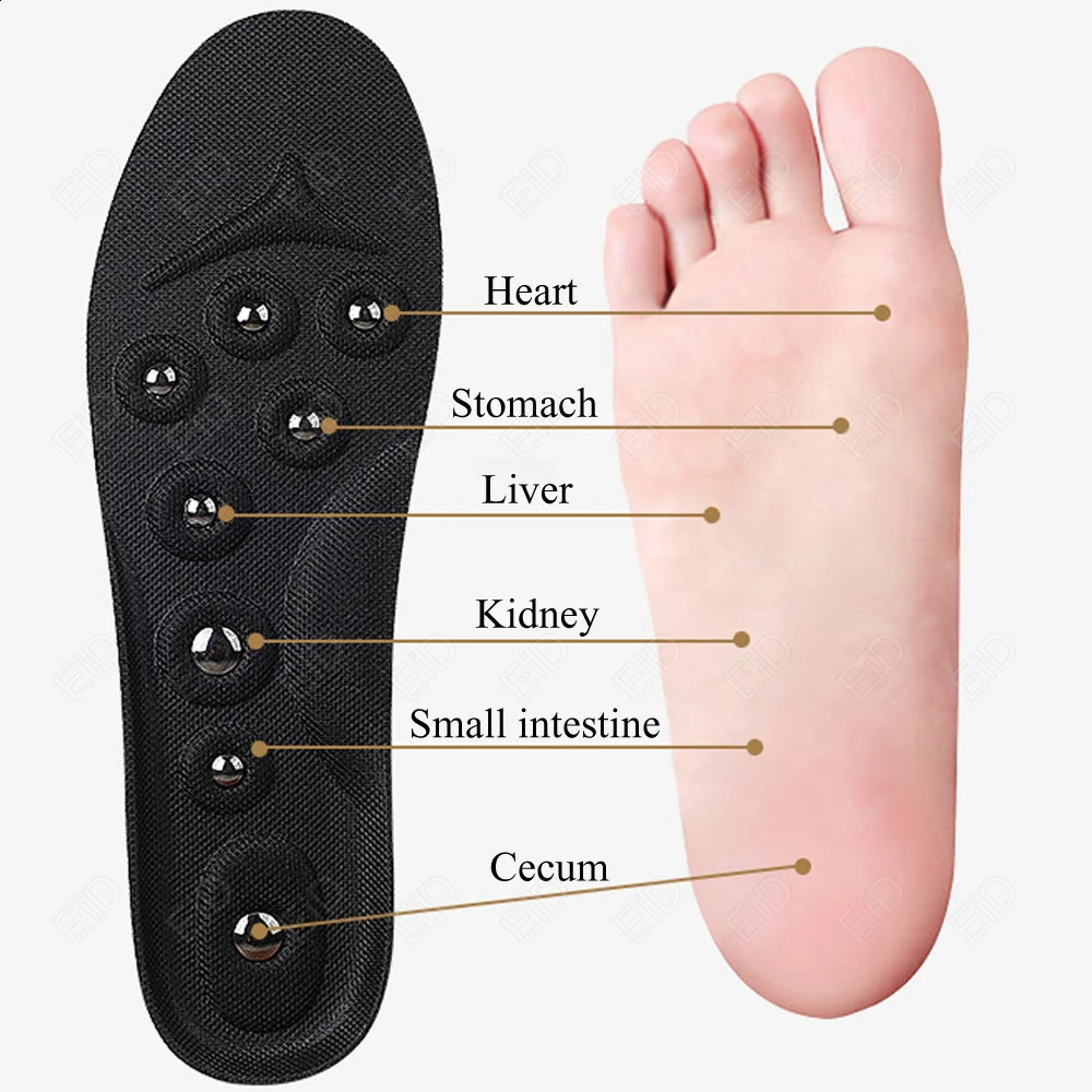 EiD Big Magnets Foot Massage Magnetic Insoles Feet Massage Physiotherapy Therapy Acupressure Slimming Insoles for Weight Loss 250319