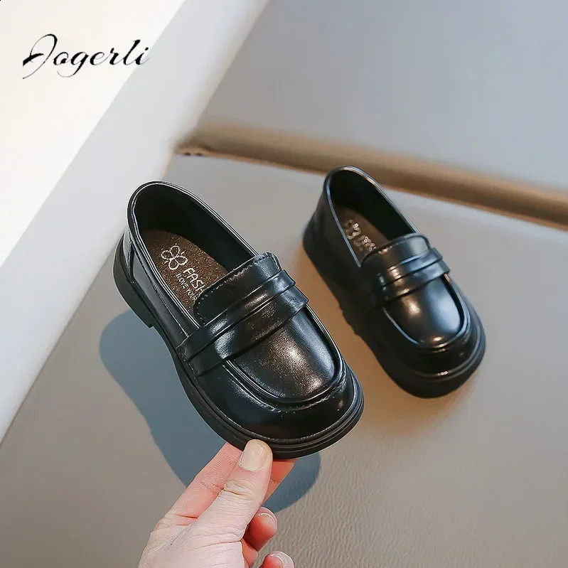 Girls PU Leather Shoes SpringSummer Collection Childrens Soft Bottom Princess Apartment Black School Casual 250319