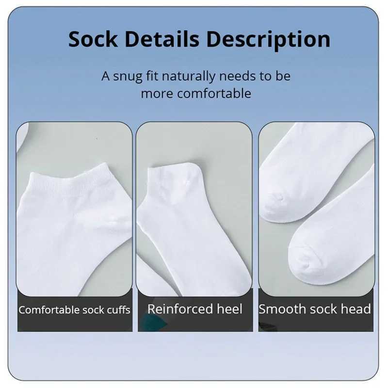 10 pairs of sports and casual solid color socks comfortable breathable sweat absorbing invisible X250319