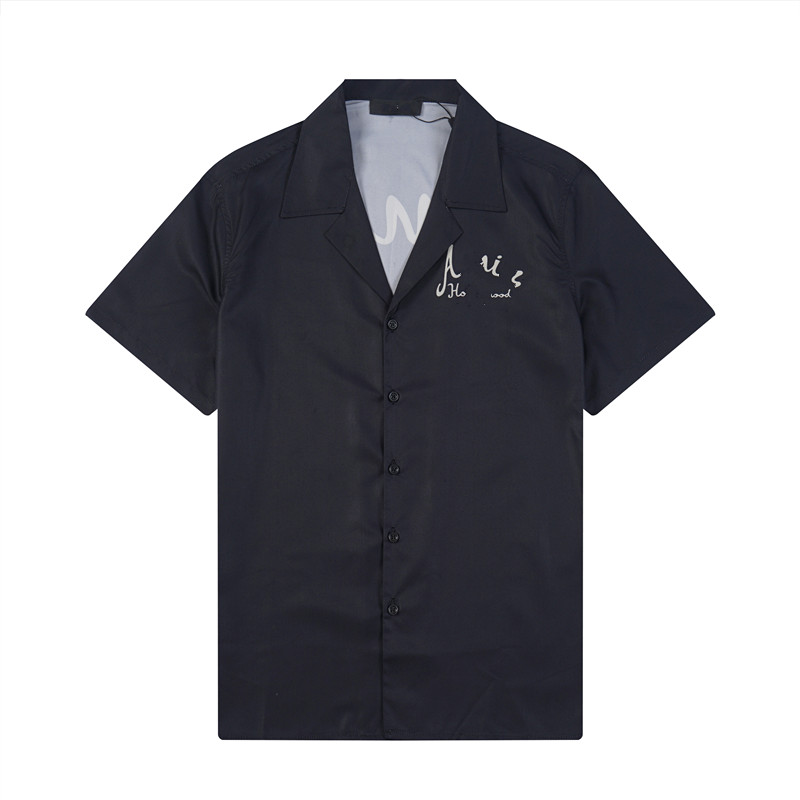 25 Designer Shirt Mens Button Up Shirts letter bowling shirt Hawaii Floral Casual Shirts Men Slim Fit Short Sleeve Hawaiian t-shirt