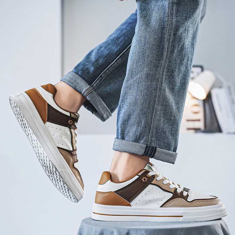 2025 Mens Sports Shoes Mens Casual Sports Shoes Lightweight PU Leather Breathable Shoes White Tinian Shoes Zapatillas Hbre Y250318