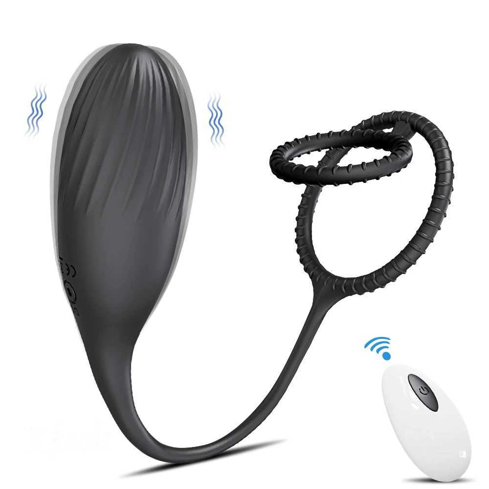 Prostate massager with Cockering Vibration Butt Plug anal app vibrator wireless remote control sex toy W250319