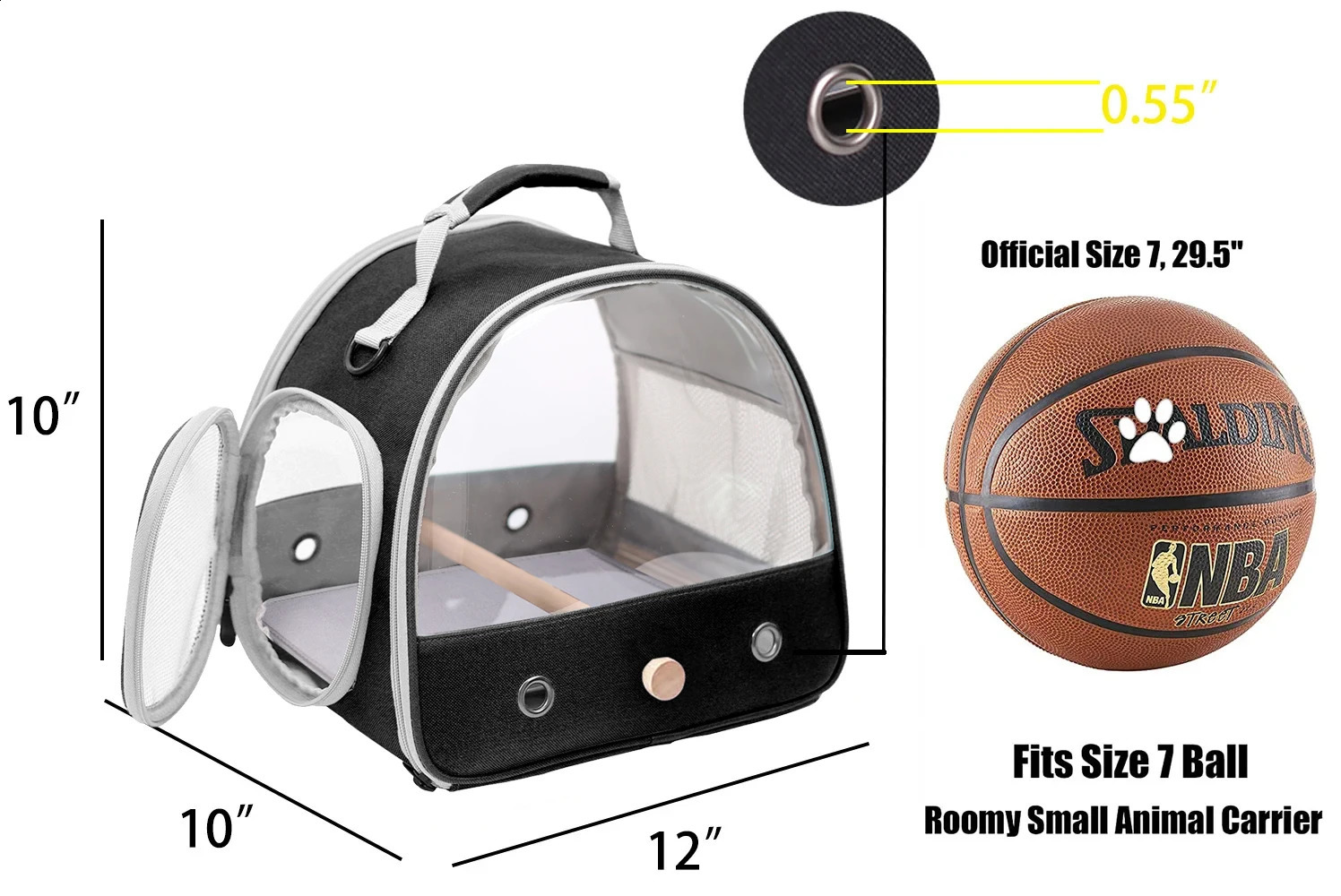Portable transparent birdcage transport cage breathable travel bag small pet access control window foldable outdoor 250318