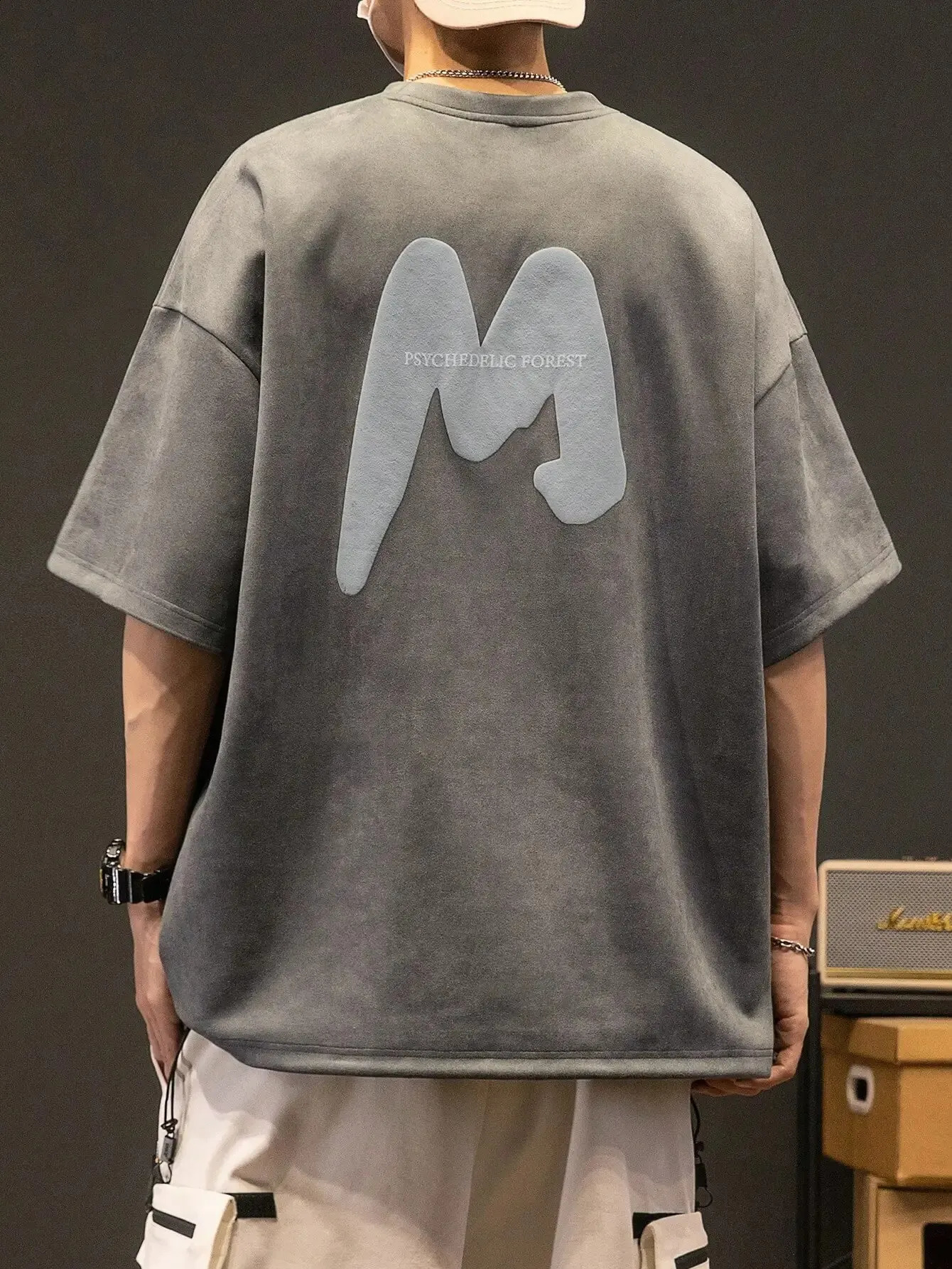 Mens Casual Fashion Trend Retro Foam Printing Round-neck Short Sleeve 250319