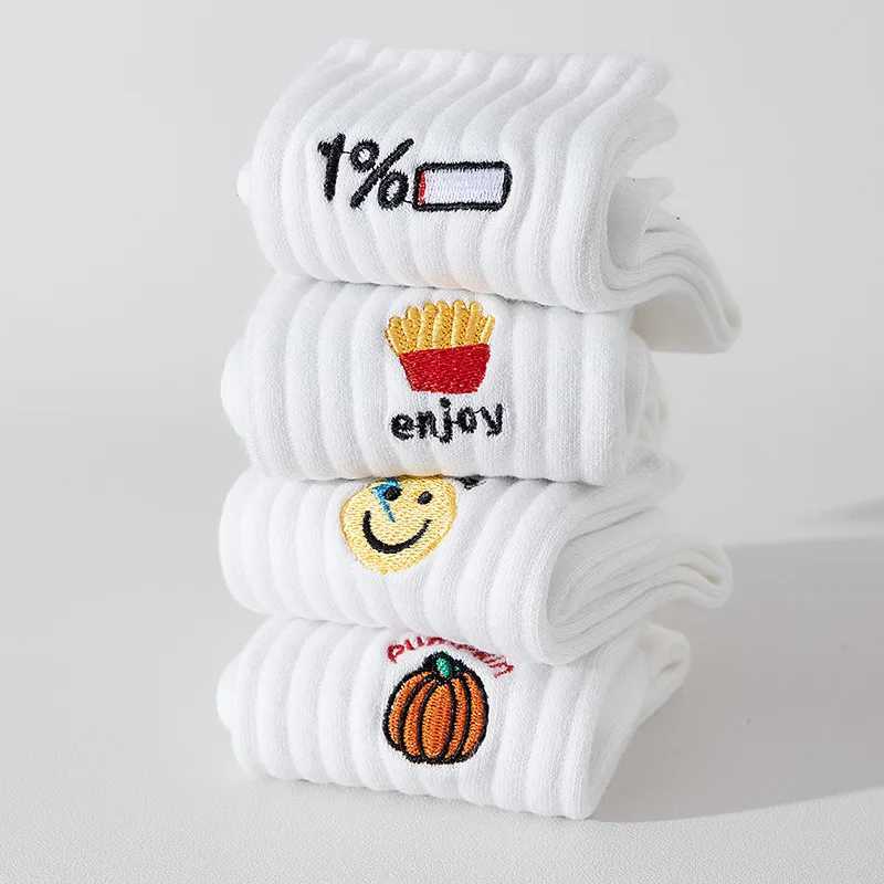 Embroidery Cartoon Socks Fashion unisex Socks Harajuku Style Kawaii Funny Spring Autumn Female Socks Lovely cotton sock X250319