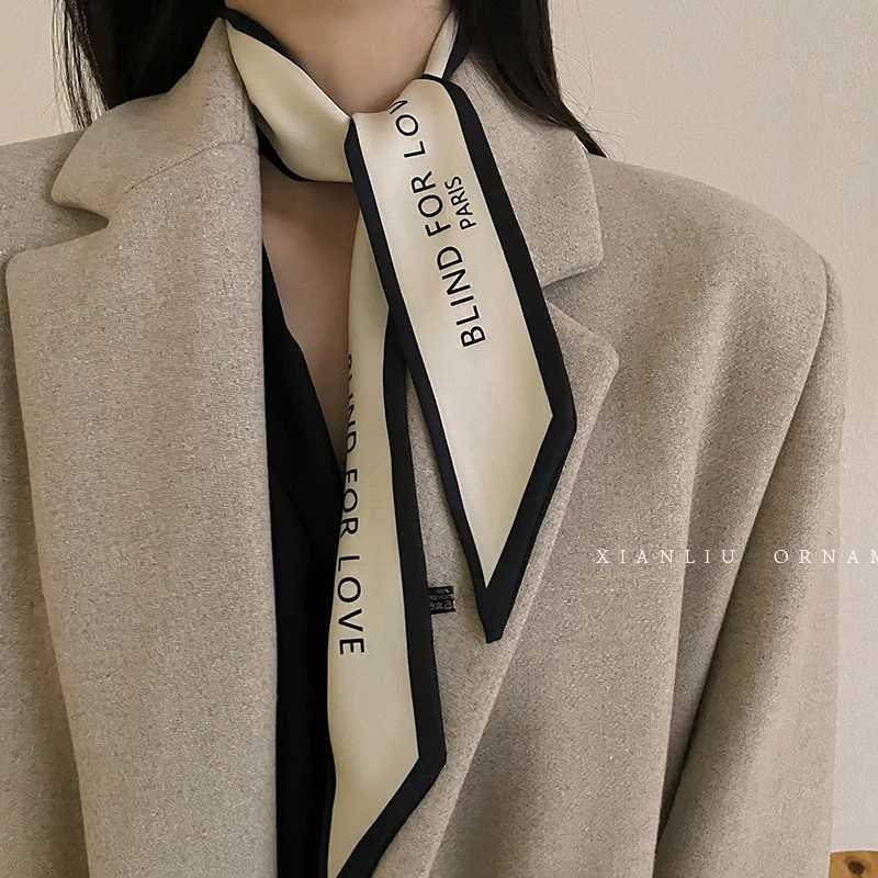 2024 New Luxury Brand Scarf Tarot Card Text Scarf Bag Hair Tight Silk Scarf Design Foam Collar Strap X250319