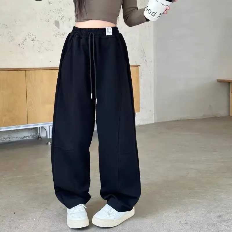 Spring Sweatpants Girl Casual Pants Autumn New Fashion Trousers Kids Loose Solid Cotton Trousers Childrens Clothing 5-14 YearsT250318