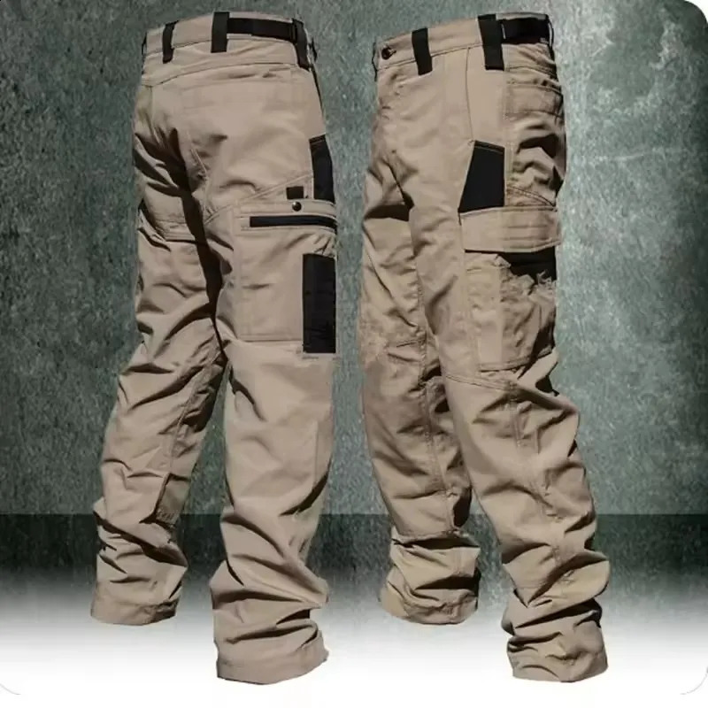Wear resistant work pants for men multi pocket direct cargo handcart outdoor jogging tactical spring and autumn leisure 250319