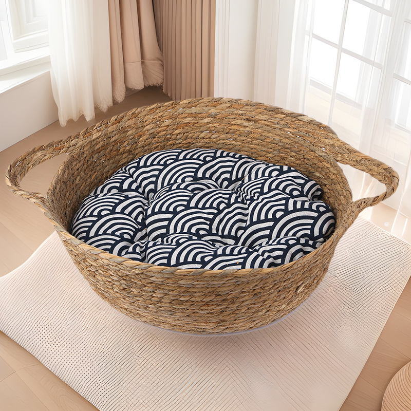 Cat Beds Furniture Pure Manual Rattan Woven Nest Four Seasons General Dandelion Cool Bed Scratch Board Pet Products - view 1