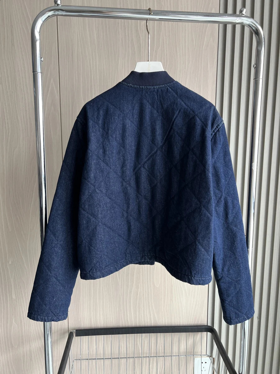 Z1975 denim cotton jacket traf autumn and winter item womens bedding baseball collar long sleeved 250317