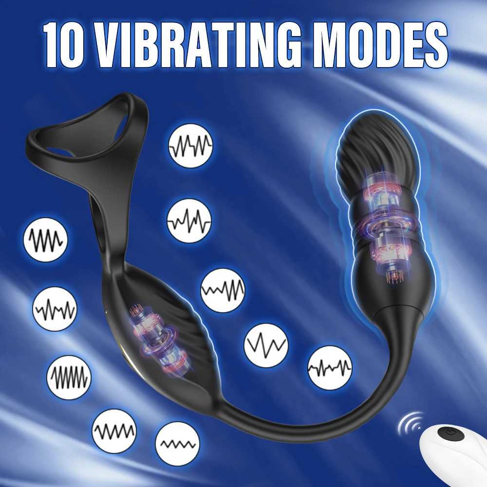 Stimulating anal vibrator prostate massager counting time rooster ring sex toy male vibrator W250319