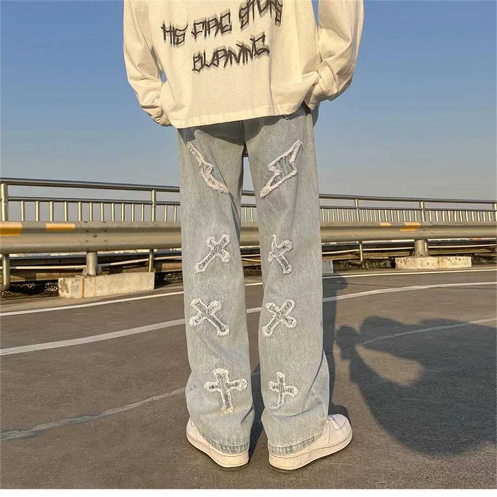 High Street Loose Casual Pants Mens Jeans Denim For women Men Same Paragraph Y2k baggy pants baggy jeans cargo pants menT250319