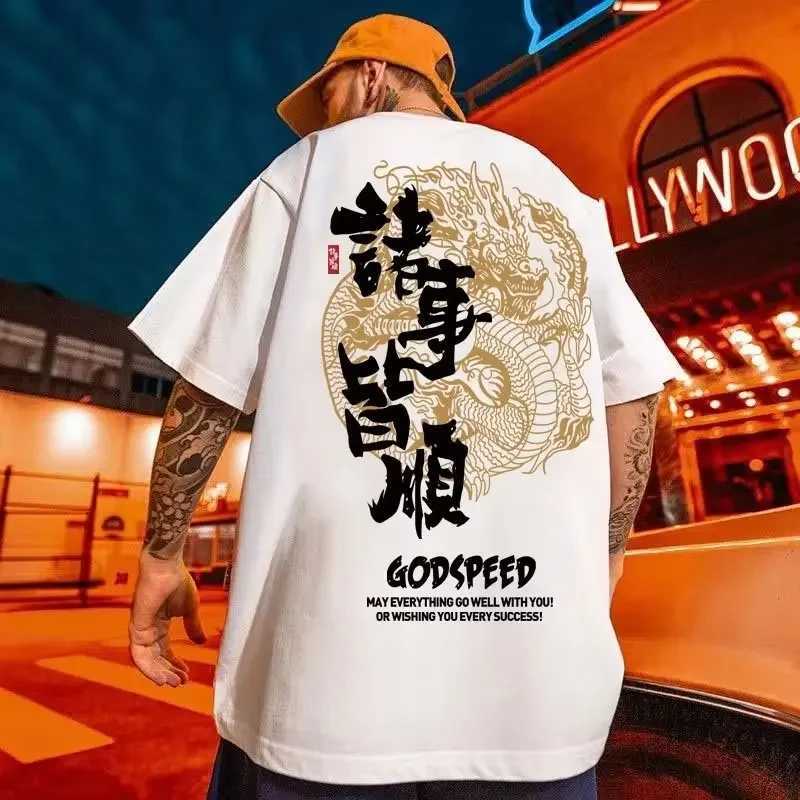 Mens pure cotton short sleeved T-shirt summer oversized loose breathable graphic gym wild street clothing Y2k Harajuku Gothic clothingT250318