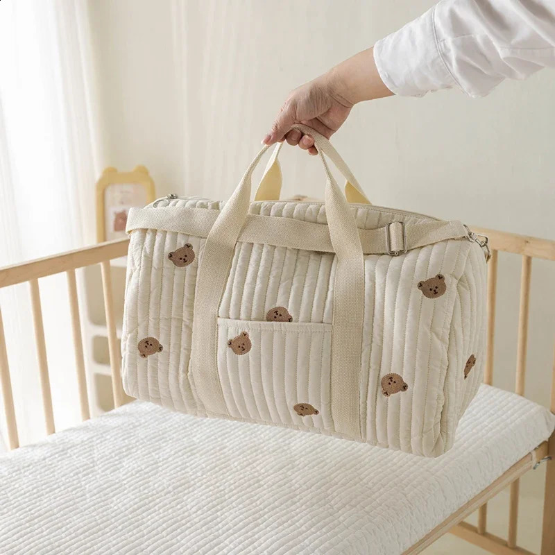 Embroidered Mom Bag Storage Bag Large Capacity Mommy Travel Bag Fashion Multi-functional Handbag Lightweight Diagonal 250319