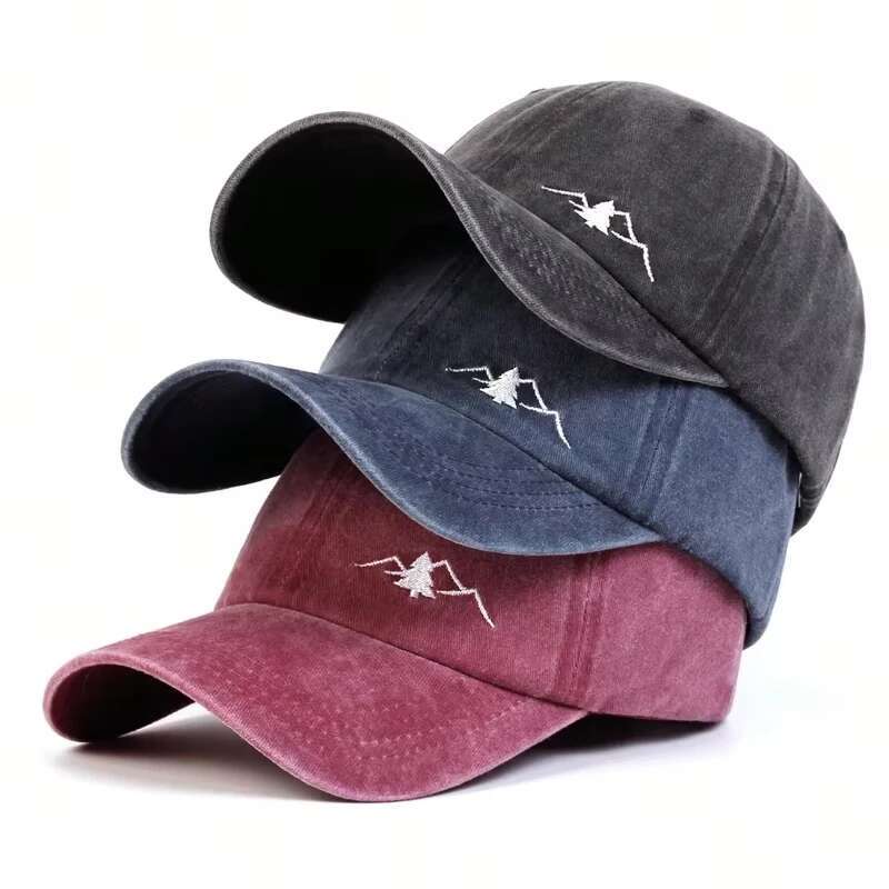25Unisex Mountain Embroidery Wash Baseball Caps Spring And Autumn Outdoor Adjustable Casual Hats Sunscreen Hat