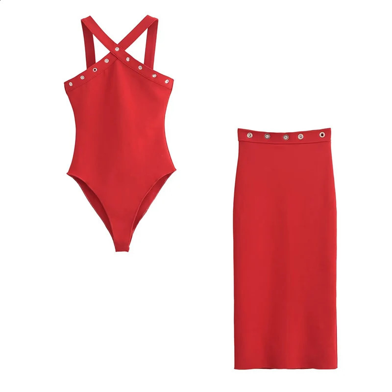Sexy Women Sleeveless Bodysuits Slim Romper Halter Collar Red Bodycon Top Summer Causal Fitness Underwear For 250318