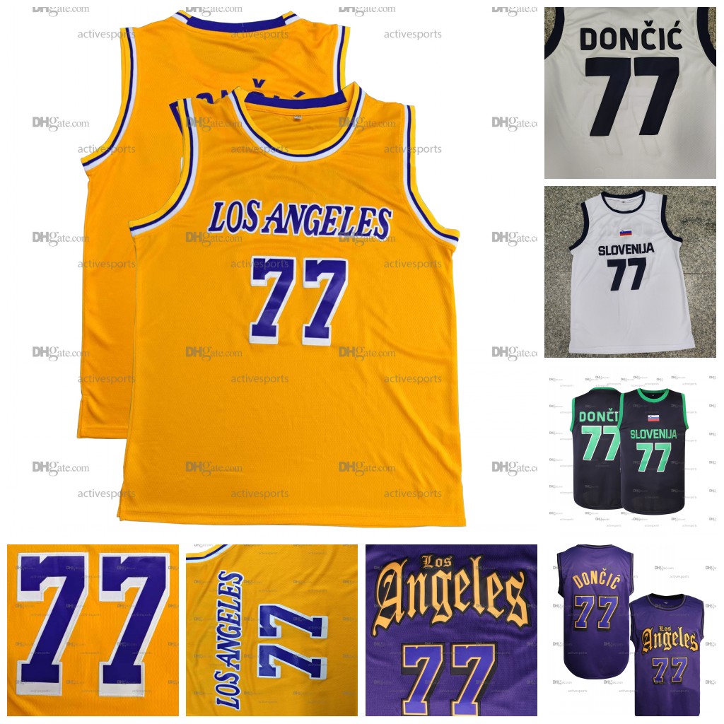 IN STOCK Mens 77 Doncic Basketball Jersey Stitched Name Number