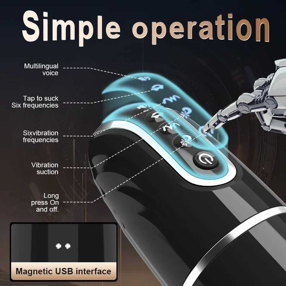 Automatic Pocket Masturbator Cup Blowjob Sucking Sex Toys for Men Vacuum Suction Penis Massager Vagina Sex Toy Adult SuppliesXJ250319