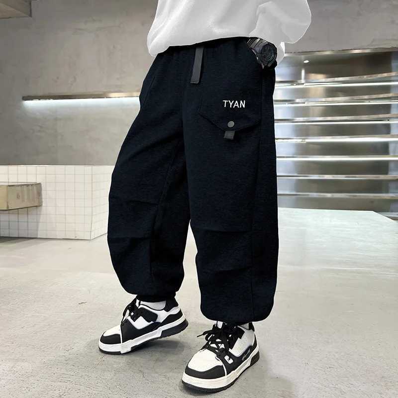 Autumn school boys cotton harem folding pants childrens sports pencil pants big childrens loose harem Trouser high-quality 5 to 14 years oldT250318
