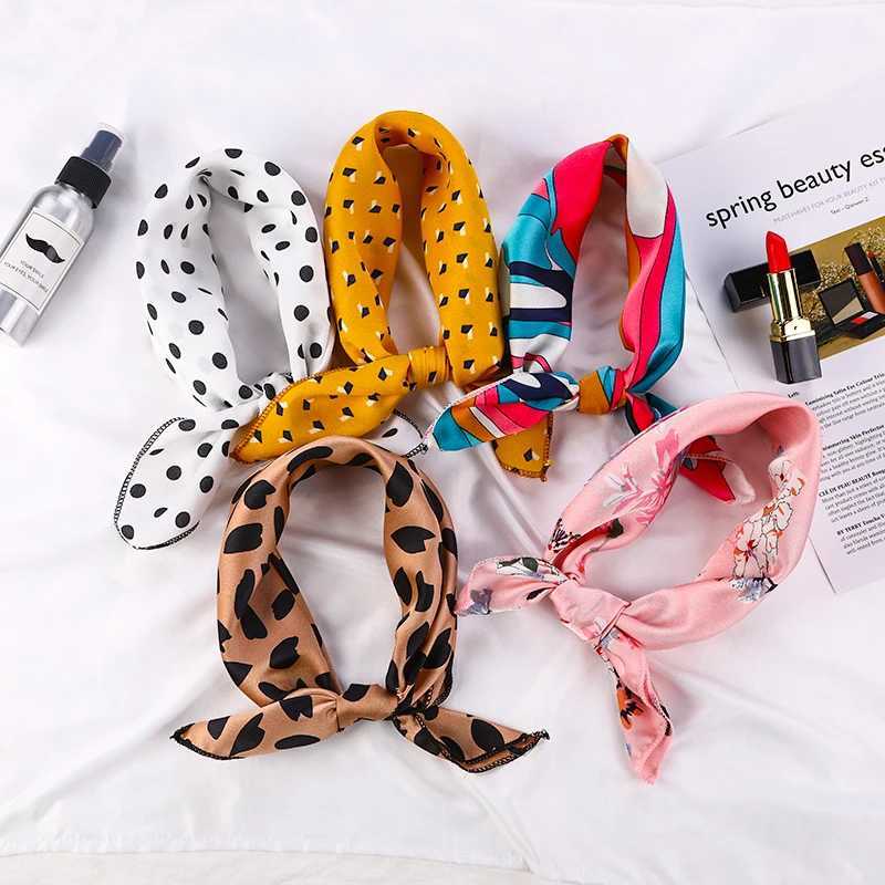 Square Silk Scarf 2023 Fashion Silk Satin Printed Scarf Wen Scarf Kerchief Fem Bandana Shawl Accessories X250319