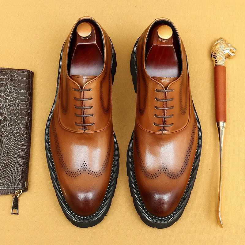 4cm mens dress shoes luxury genuine leather handmade British style elegant high-quality black wedding shoesXJ250319