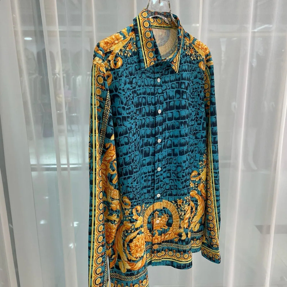 casual youth travel trendy digital printed mens long sleeved shirt for spring and autumn 250317